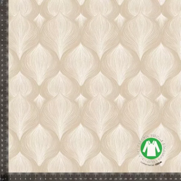 Jersey print abstrakte frø beige