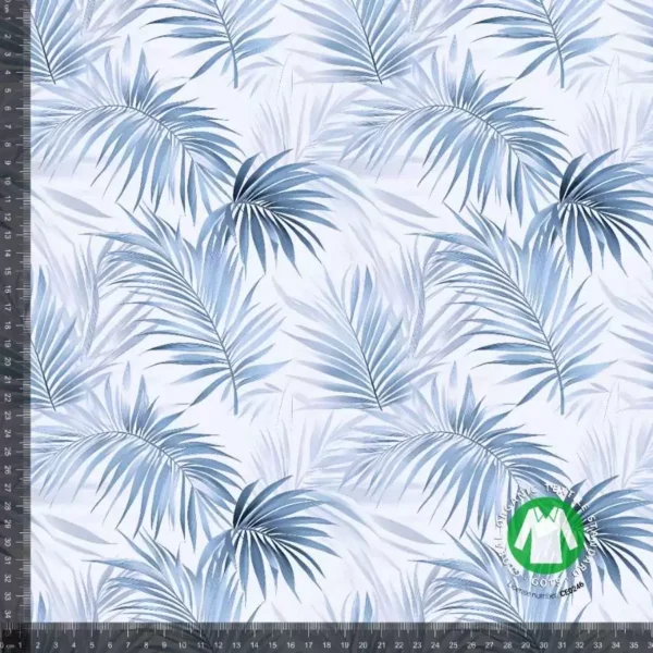 Jersey print grene og blade blå