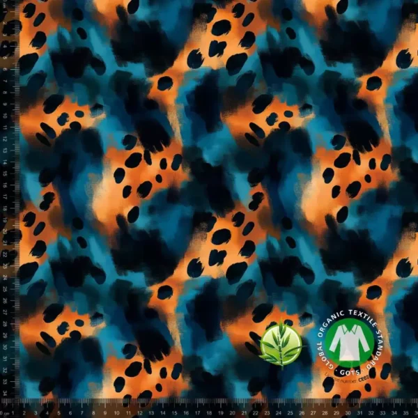 Bambus jersey print abstrakt leopard