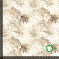 Jersey print grene og blade beige