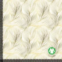 Jersey print abstrakte fjer guld