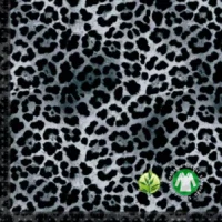 Bambus jersey print leopard sølv
