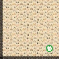 Jersey print med zoo tema - beige