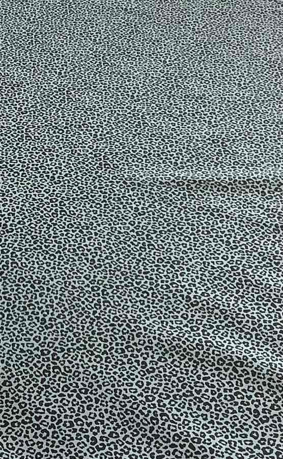 Poplin - Leopard - støvet grøn