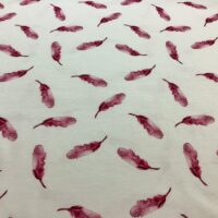 Jersey print - Fjer - pink