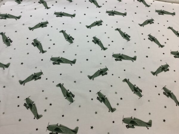 Jersey print - Fly og stjerner - grøn