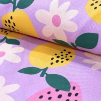 Canvas Print - Blomster og bær - Pastel lilla