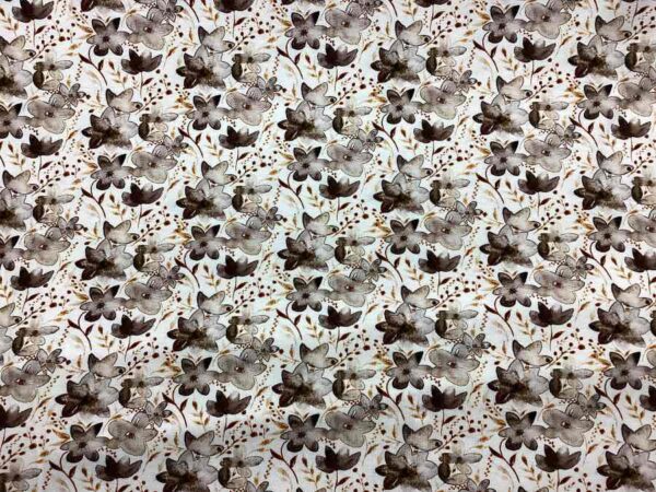 Viscose Lycra - Brune blomster