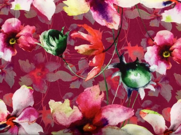 Viscose - Bordeaux Blomaterhav