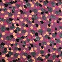 Viscose - Prikker på mørk rosa baggrund