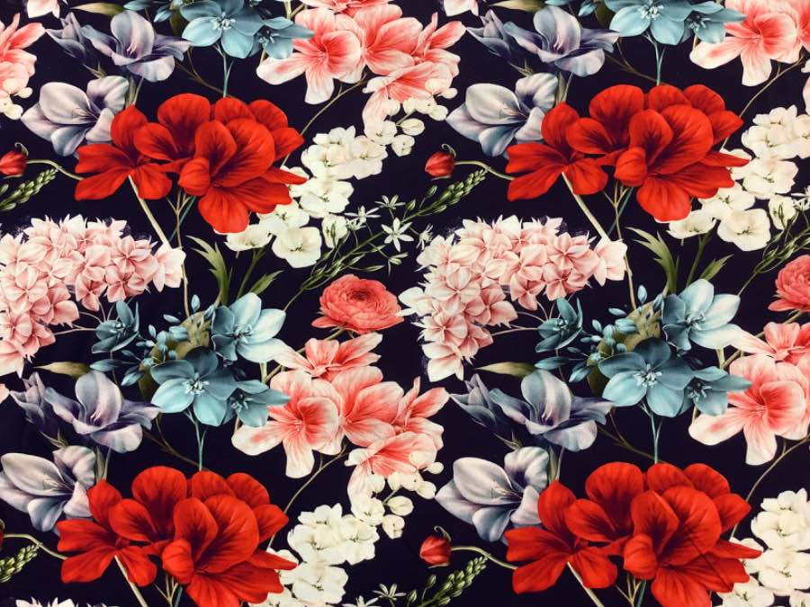 Viscose - Blomster mix