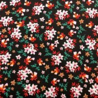 Viscose - Røse blomster - sort baggrund