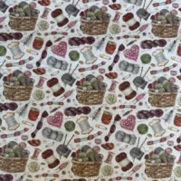 Patchwork stof - Strikke kurv