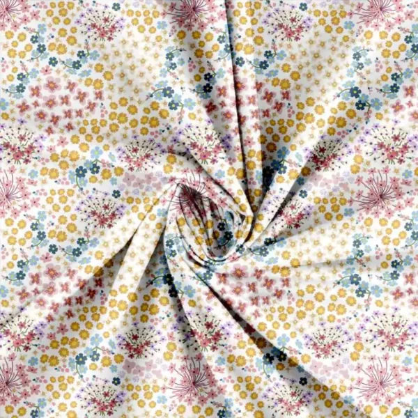 Patchwork stof med flotte blomster - multi 3