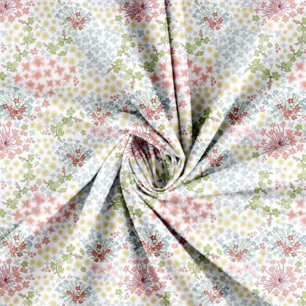 Patchwork stof med flotte blomster - multi 2