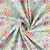 Patchwork stof med flotte blomster - multi 1