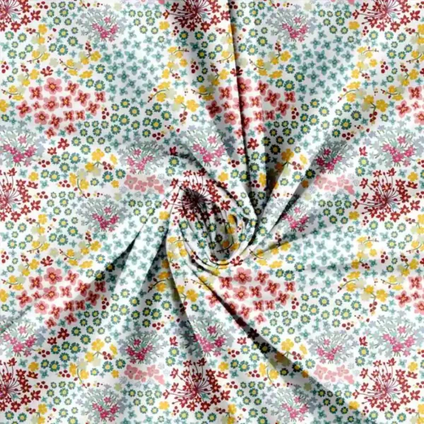 Patchwork stof med flotte blomster - multi 1