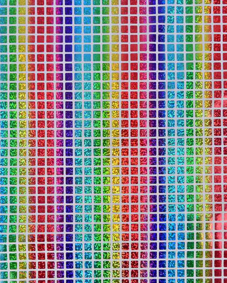 Folie med firkanter - Regnbue hvid