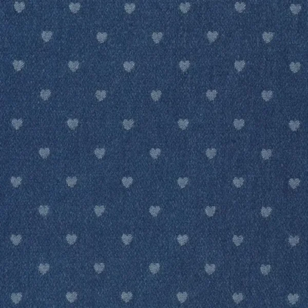Denim Jacquard med hjerter - mørk