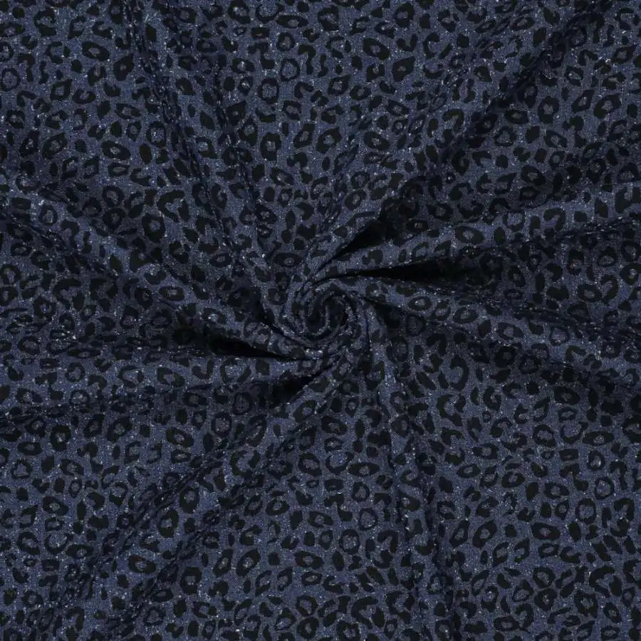 Denim Jacquard leopard - mørk
