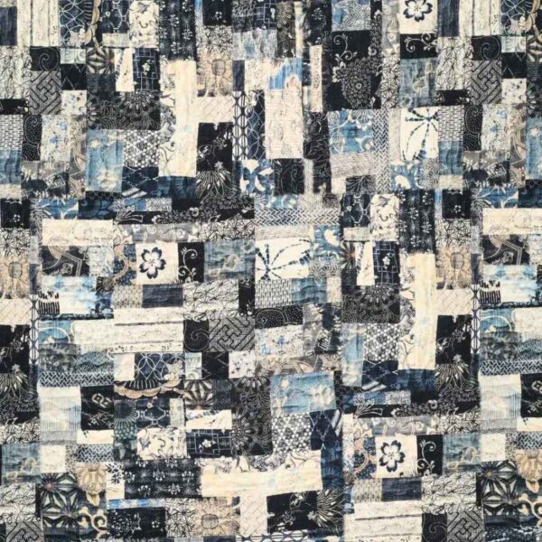 Bomuld twill med denim print - 1