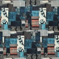 Bomuld twill med denim print - 3
