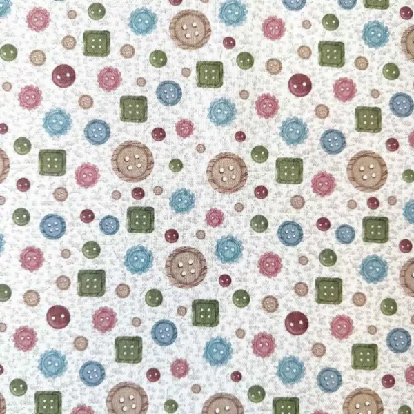 Canvas med print - Knapper og blomster