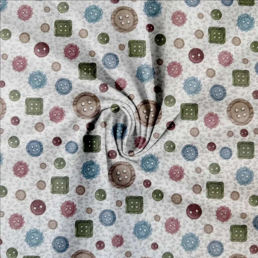 Canvas med print - Knapper og blomster - Billede 2