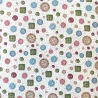 Patchwork stof - Knapper og blomster