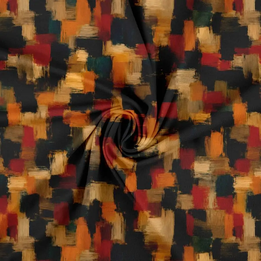 Jersey print - Penselstrøg i efterårs farver - Billede 2