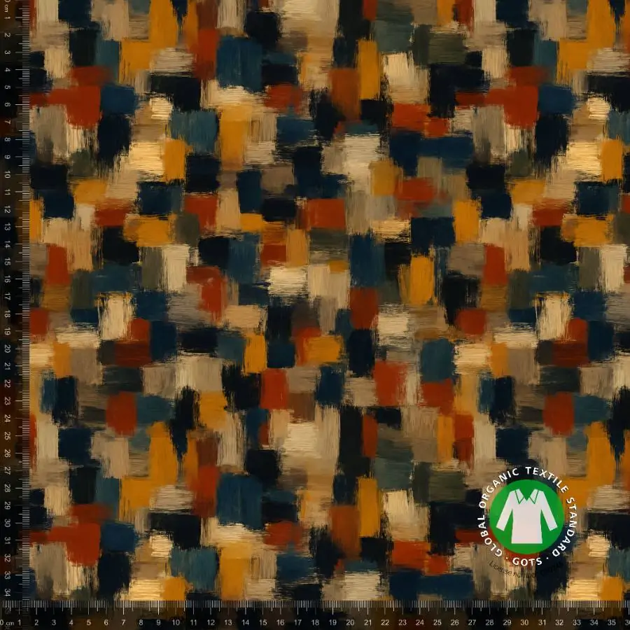 Jersey print - Penselstrøg i efterårs farver