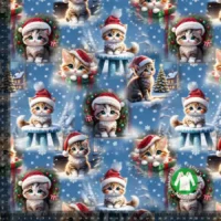 Jersey print med søde julekatte