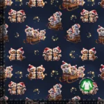 Jersey print med søde julemus - navy