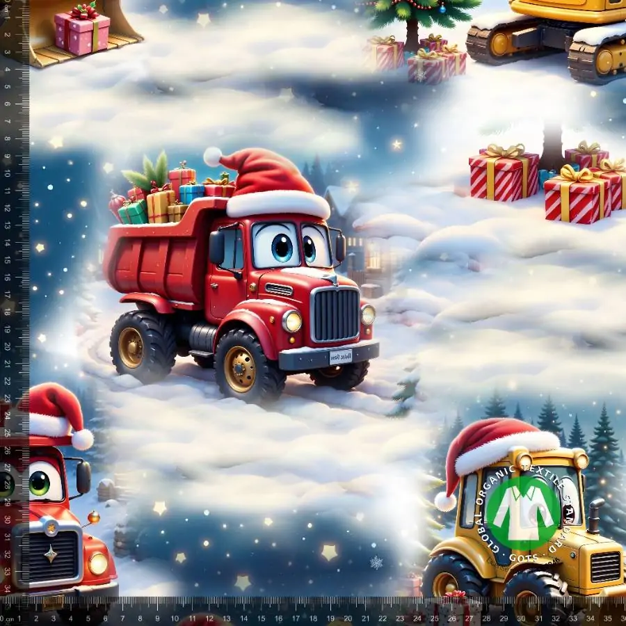 Jersey print med søde jule maskiner