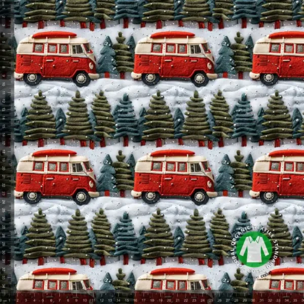 Jersey print med broderede jule vans