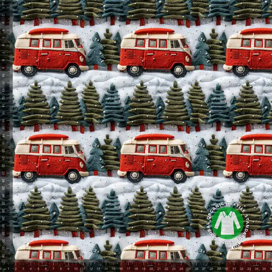 Jersey print med broderede jule vans