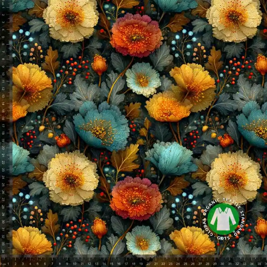 Jersey Print - Efterårs blomster