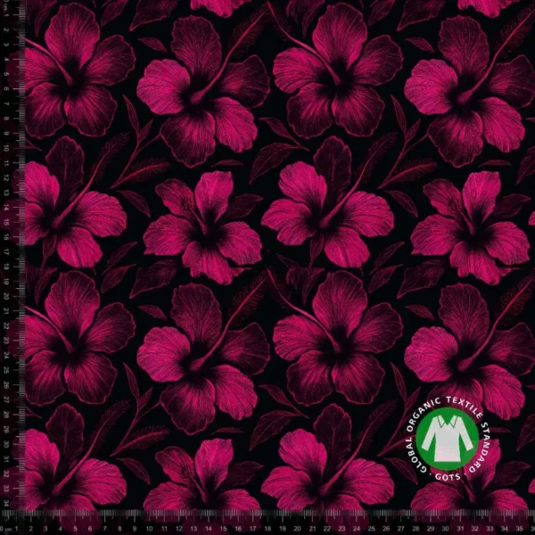 Jersey Print - Pink hibiscus