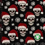 Jersey print med knitted santa skulls