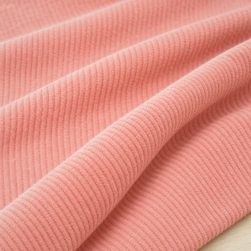Bredriflet fløjl i gammel rosa, lagt i bløde folder