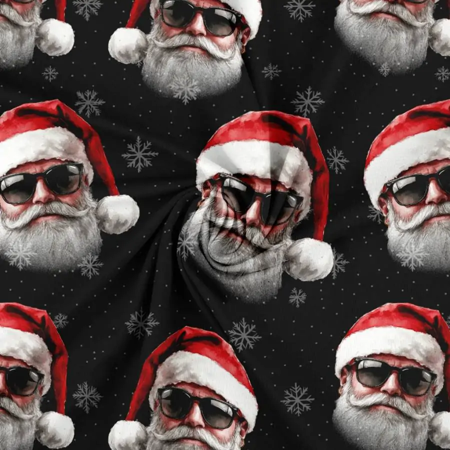 Jersey print med cool julemand - sort - Billede 2