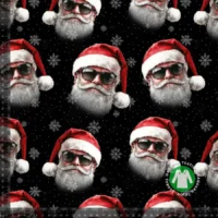 Jersey print med cool julemand - sort