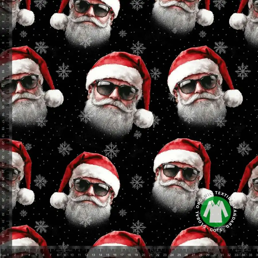 Jersey print med cool julemand - sort