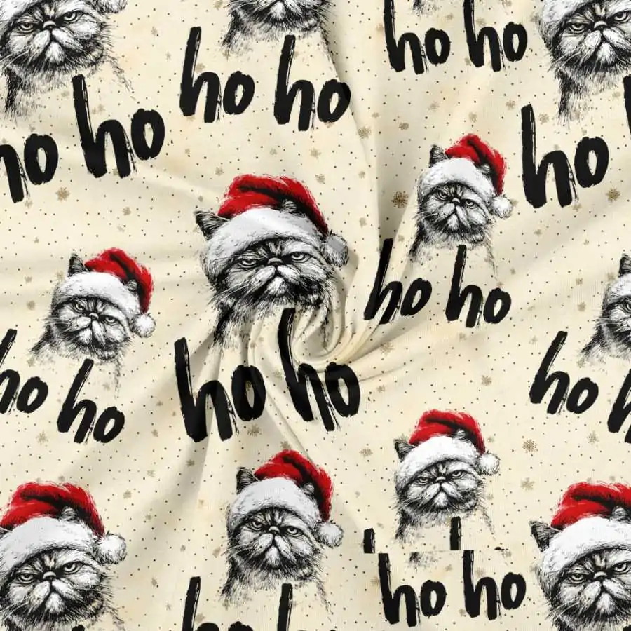 Jersey print med julekatte - Billede 2
