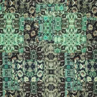 Heavy Rayon Satin Stretch - Mønster grøn