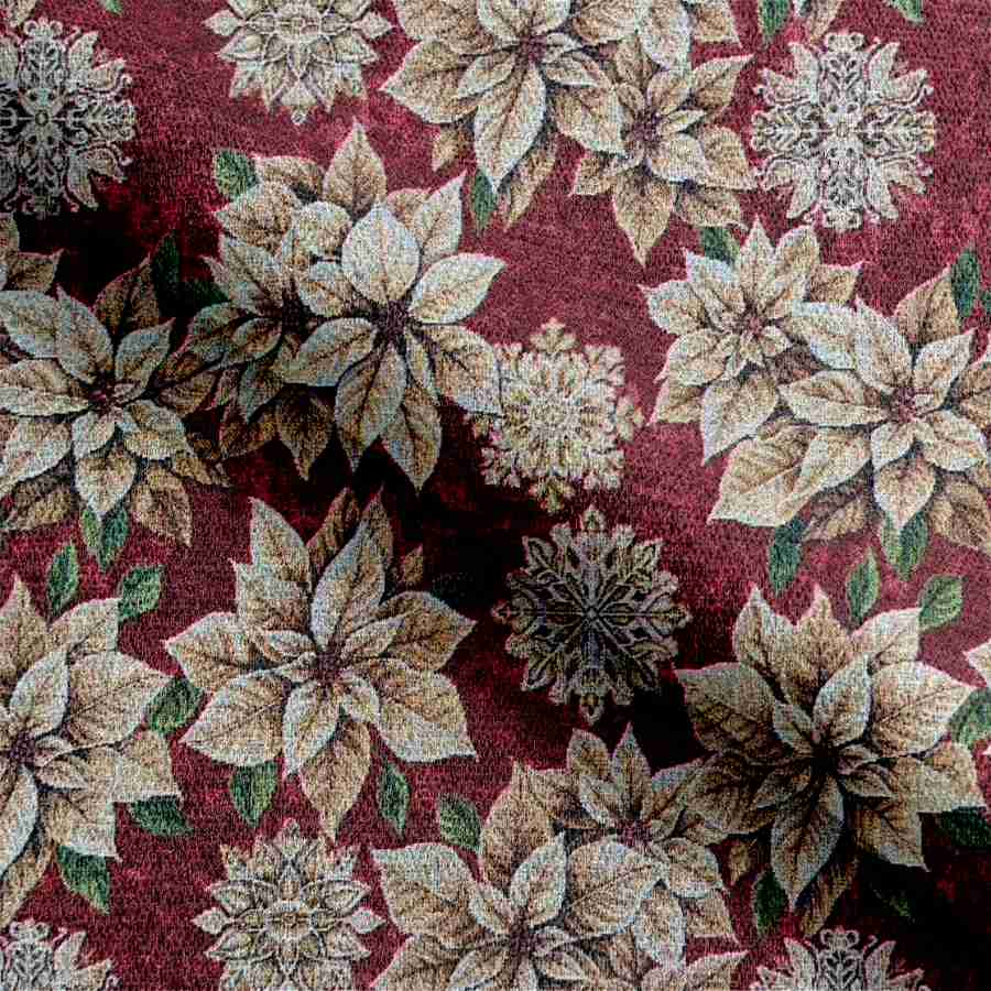 Gobelin med julestjerner - rød