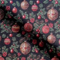 Gobelin med julekugler - sort