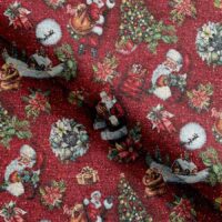 Gobelin med julemænd - rød