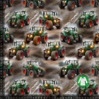 Jersey print med grønne traktorer 2