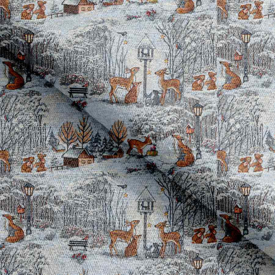 Gobelin med vinterens dyr